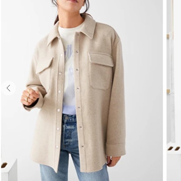 & Other Stories Jackets & Blazers - Oversized Wool Blend Workwear Shirt or Jacket